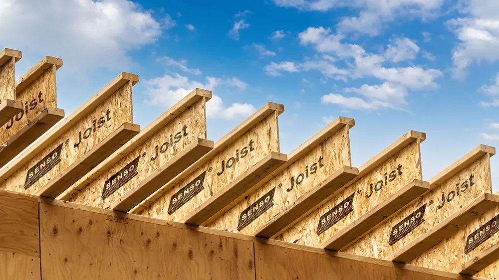 SENSO I Joist beams installed in timber floor and roof framing
