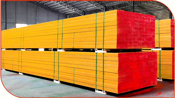 LVL formwork beams for concrete forming with high stiffness and straightness