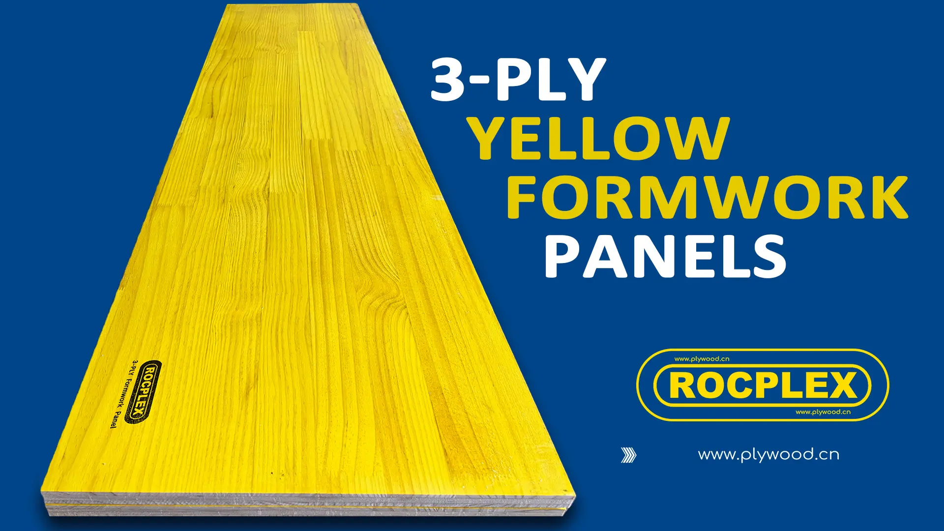 High-quality 3-Ply Yellow Formwork Panels for durable concrete formwork applications.