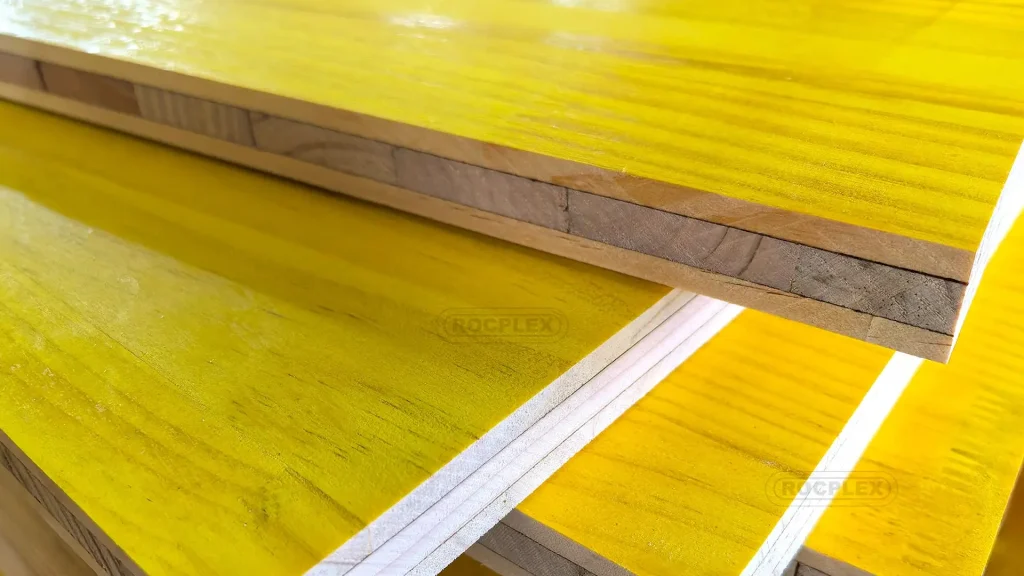 3-Ply Yellow Formwork Panels Enhancing Concrete Efficiency ROCPLEX 3-Ply Yellow Formwork Panels for Superior Concrete Molding