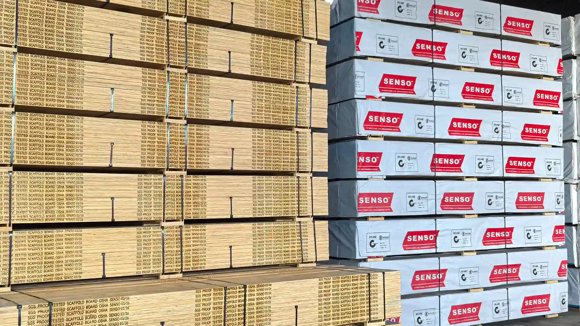 SENSO scaffold boards used on a construction platform for safe site access