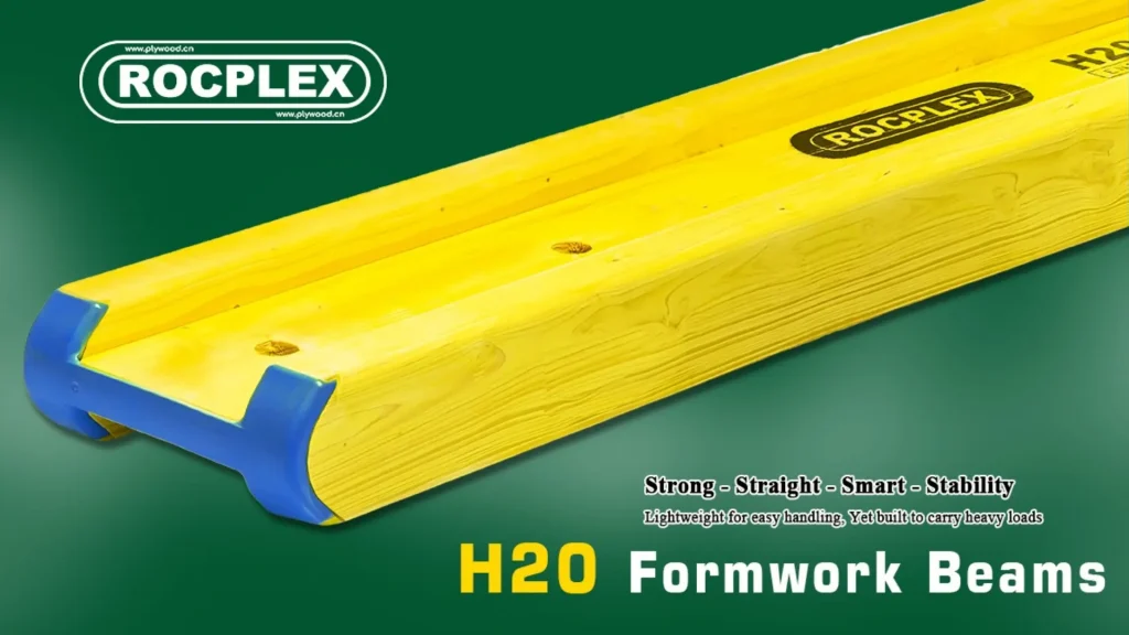 H20 formwork beam for slab support with plywood sheet formwork system