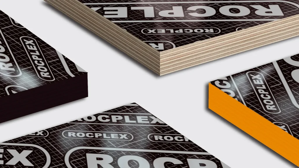 ROCPLEX film faced plywood panel layers and edge finish detail