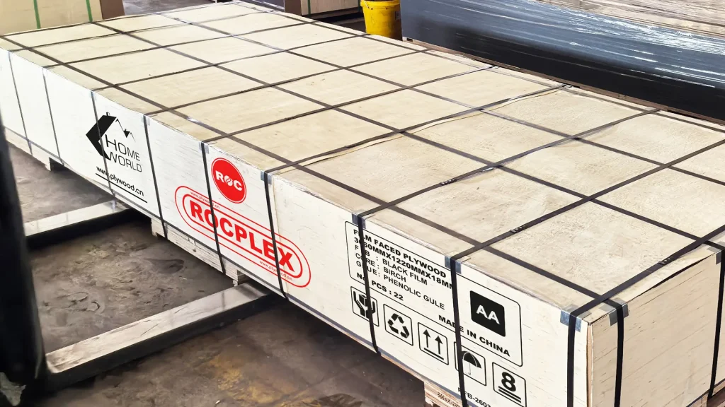 Packed film faced plywood sheet bundles for export supply packed film faced plywood sheet bundles for export and concrete formwork supply