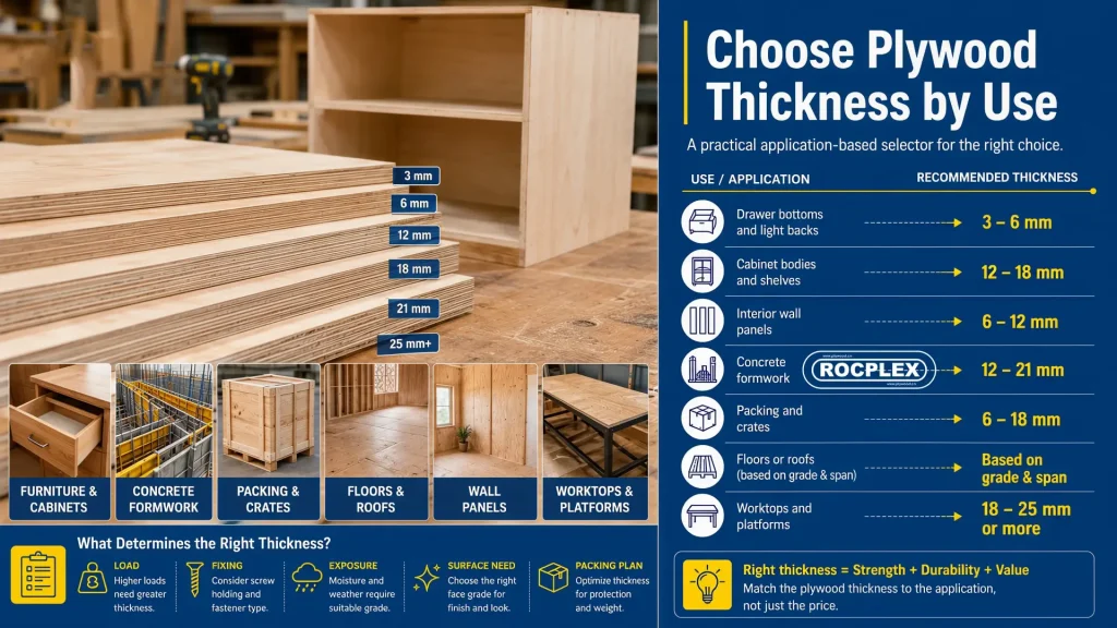 choose plywood thickness by use for furniture formwork packing floors walls and cabinets