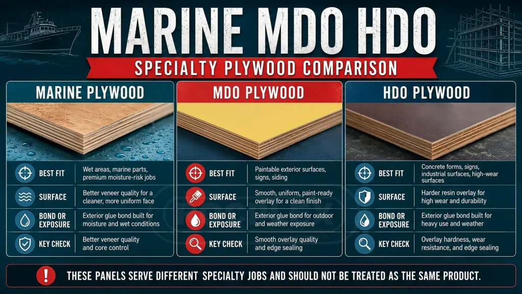 Marine MDO and HDO Plywood Comparison for Specialty Uses marine MDO and HDO plywood comparison for specialty panel uses
